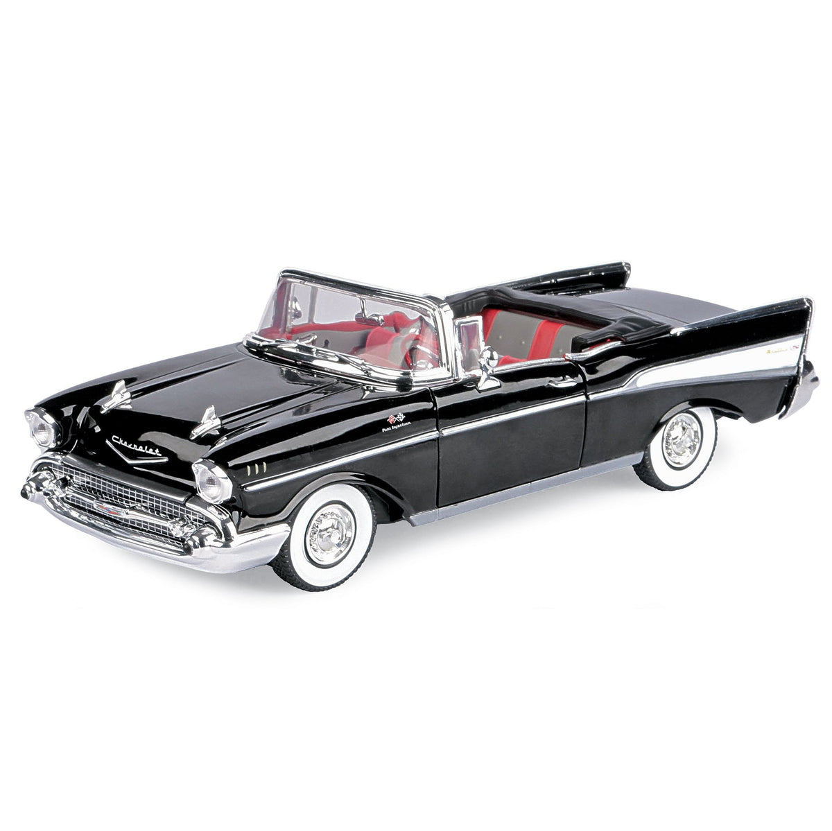 1957 Chevrolet Bel Air Convertible Black James Bond 007 "Dr. No" (1962) Movie 1/18 Diecast Model Car by Motormax