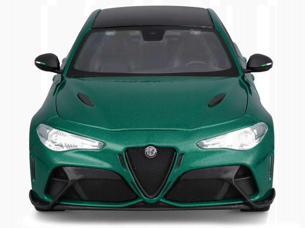 Alfa Romeo Giulia GTA Green Metallic with Carbon Top 1/18 Die Cast Model Car by Bburago