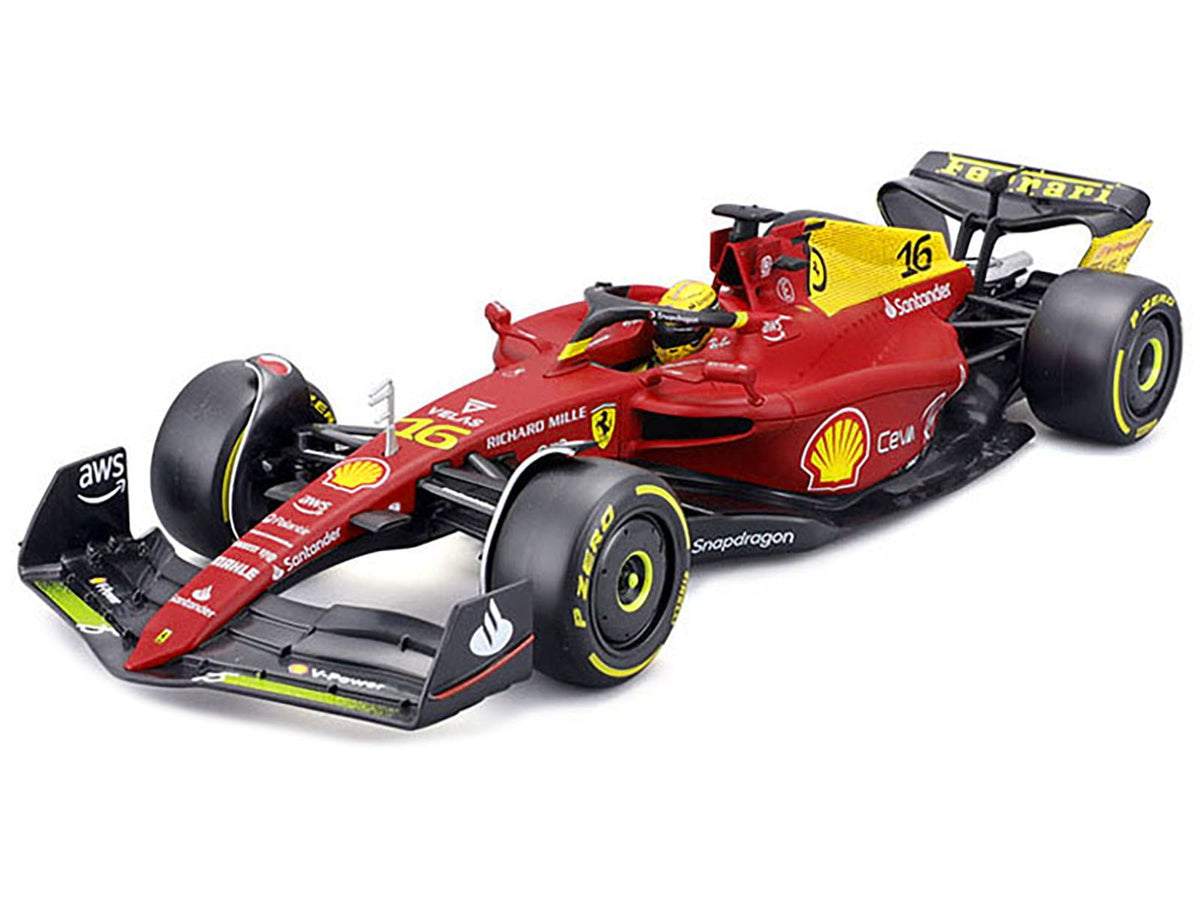 Ferrari F1-75 #16 Leclerc "Giallo Modena" 2nd Place F1 Italian GP (2022) "Formula Racing" 1/18 Diecast Model Car by Bburago