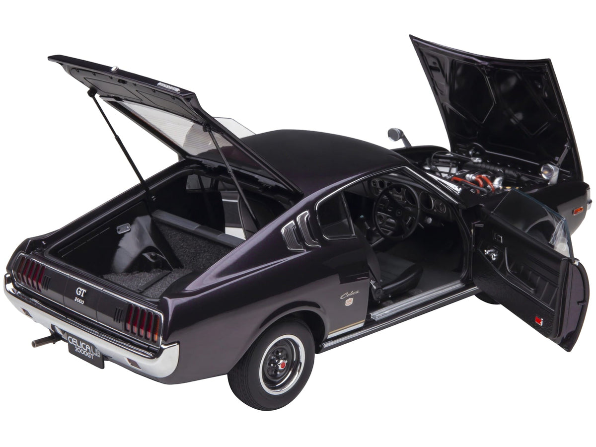 1973 Toyota Celica Liftback 2000GT (RA25) RHD (Right Hand Drive) Dark Purple Metallic 1/18 Model Car by Autoart