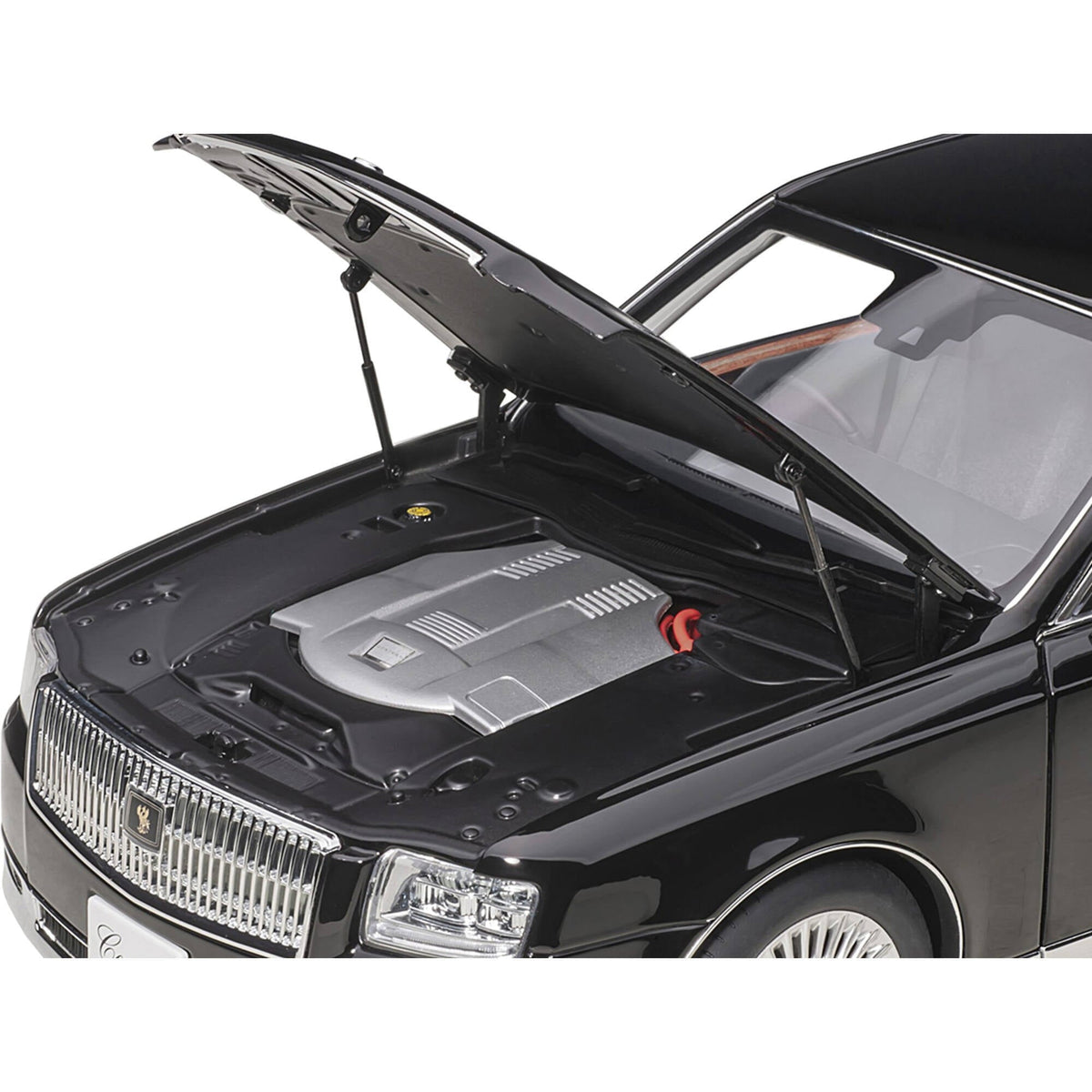 Toyota Century with Curtains RHD (Right Hand Drive) Black Special Edition 1/18 Model Car by Autoart