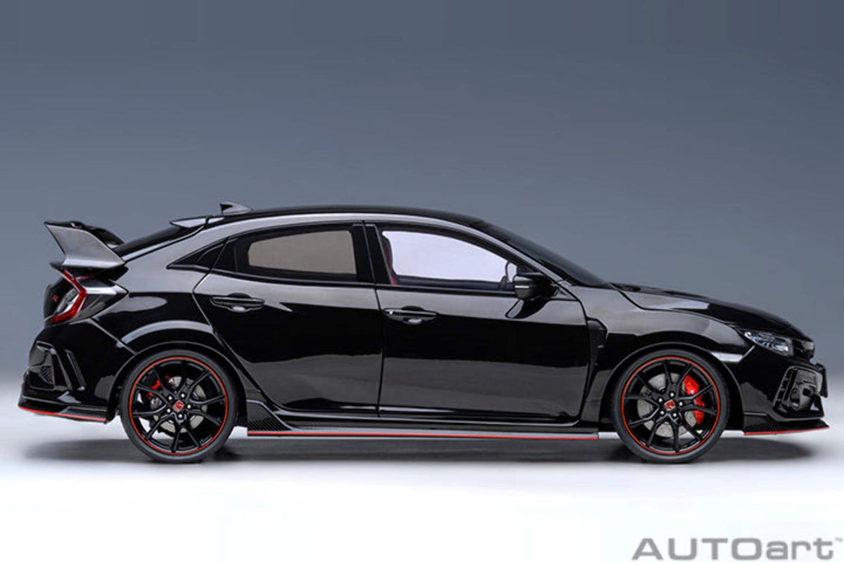 2021 Honda Civic Type R (FK8) RHD (Right Hand Drive) Crystal Black Pearl 1/18 Model Car by Autoart