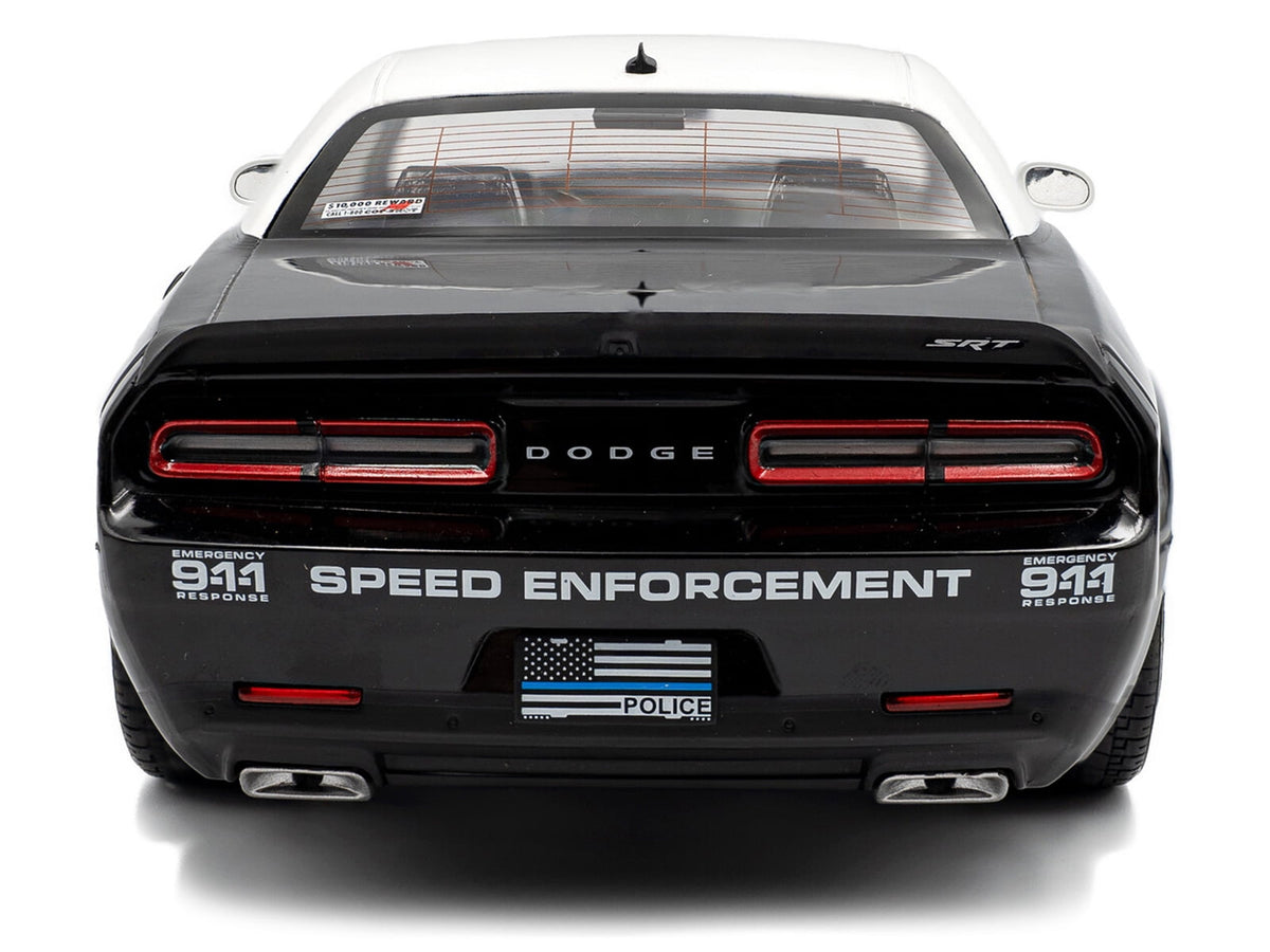2023 Dodge Challenger Demon "Police" Black and White 1/18 Diecast Model Car by Solido