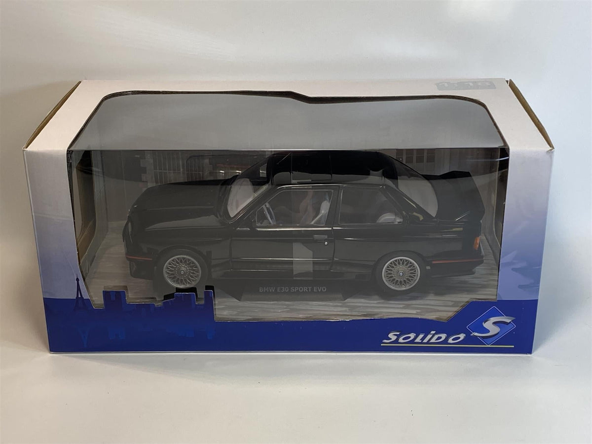 1990 BMW E30 Sport Evo Black 1/18 Diecast Model Car by Solido
