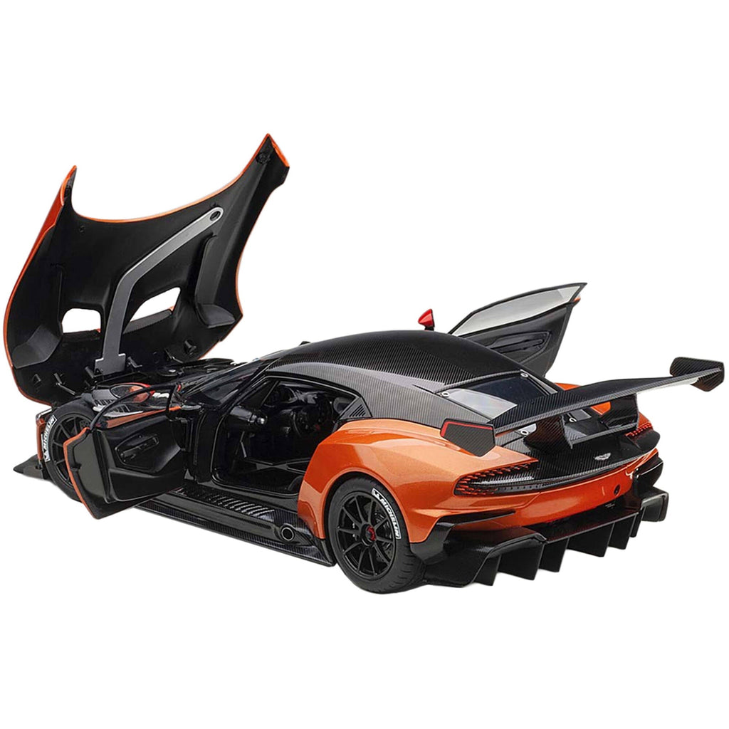 Aston Martin Vulcan Madagascar Orange with Carbon Top 1/18 Model Car by Autoart