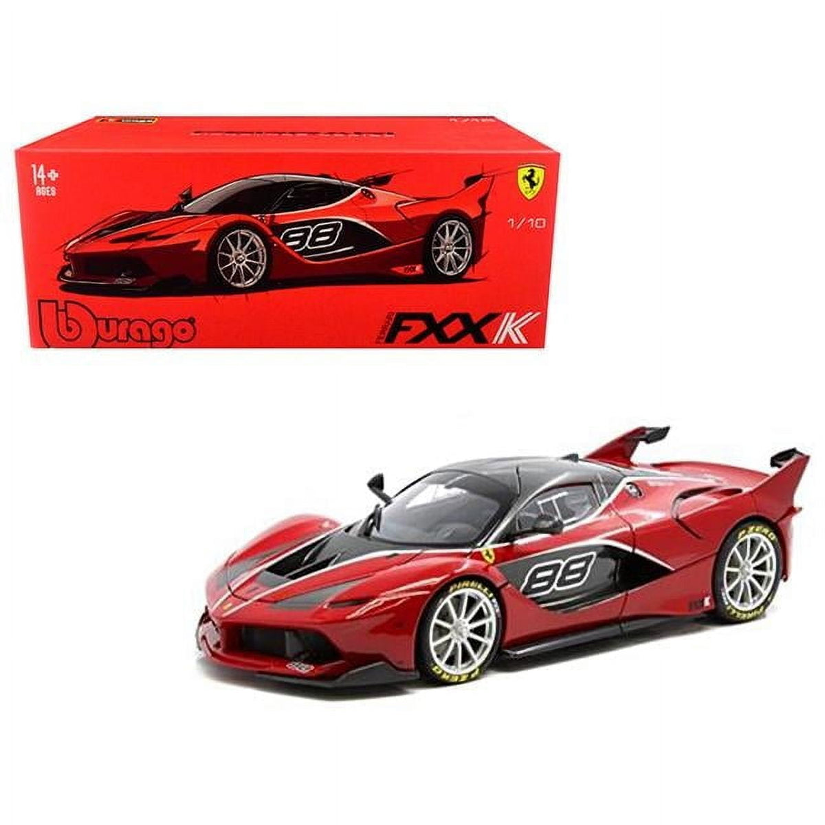 Bburago 16907R 1-18 Ferrari FXX-K No. 88 Signature Series Diecast Model Car, Red