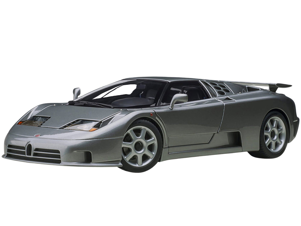 Bugatti EB110 SS Super Sport Grigio Metalizzatto Silver Metallic with Silver Wheels 1/18 Model Car by Autoart