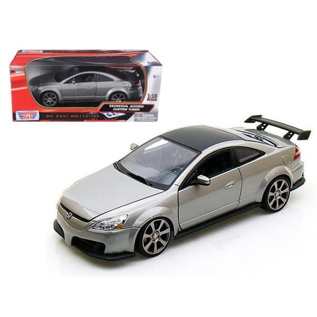 Motormax 2003 Honda Accord Custom Tuner Grey 1-18 Diecast Model