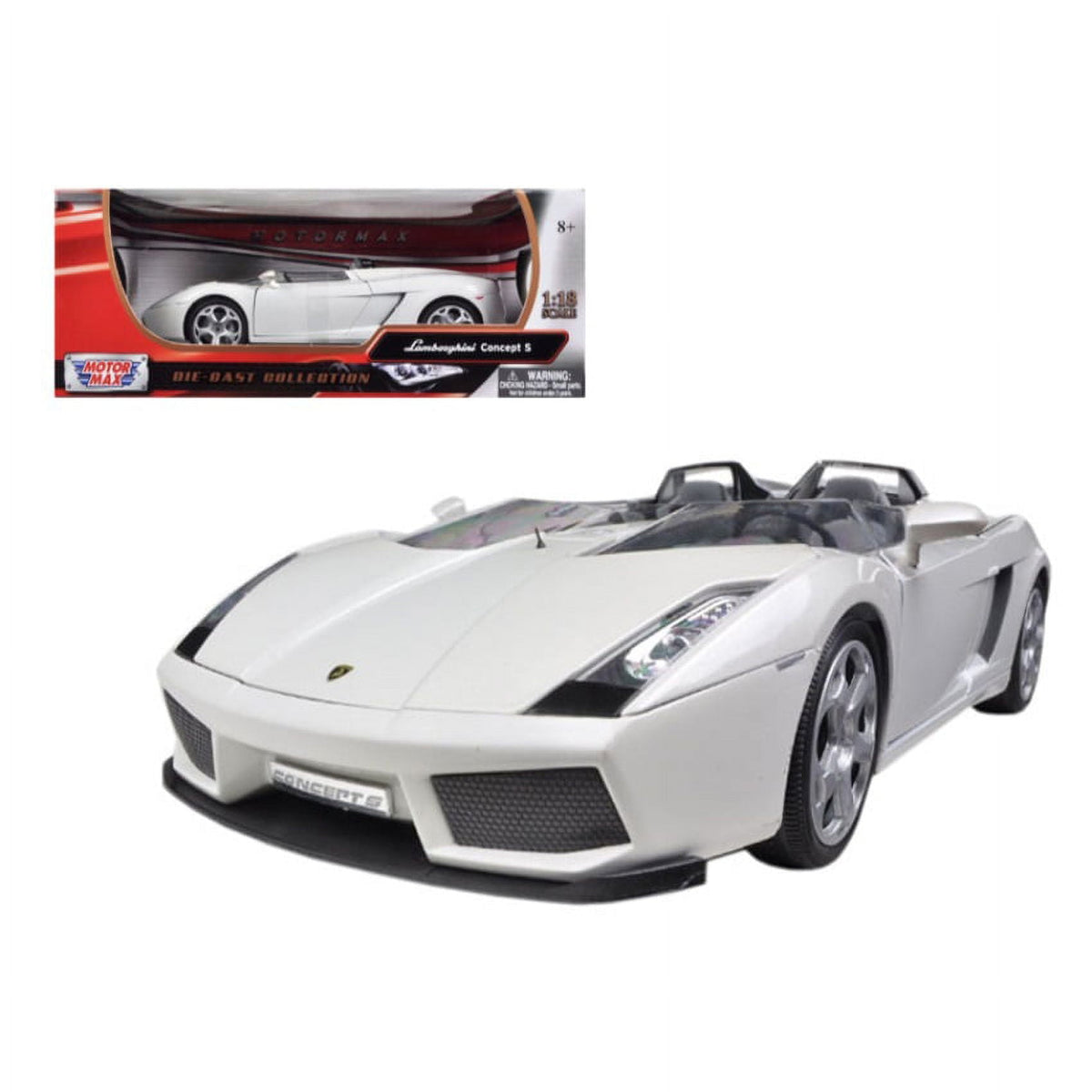 Motormax 79156w Lamborghini Concept S Pearl White 1-18 Diecast Car Model