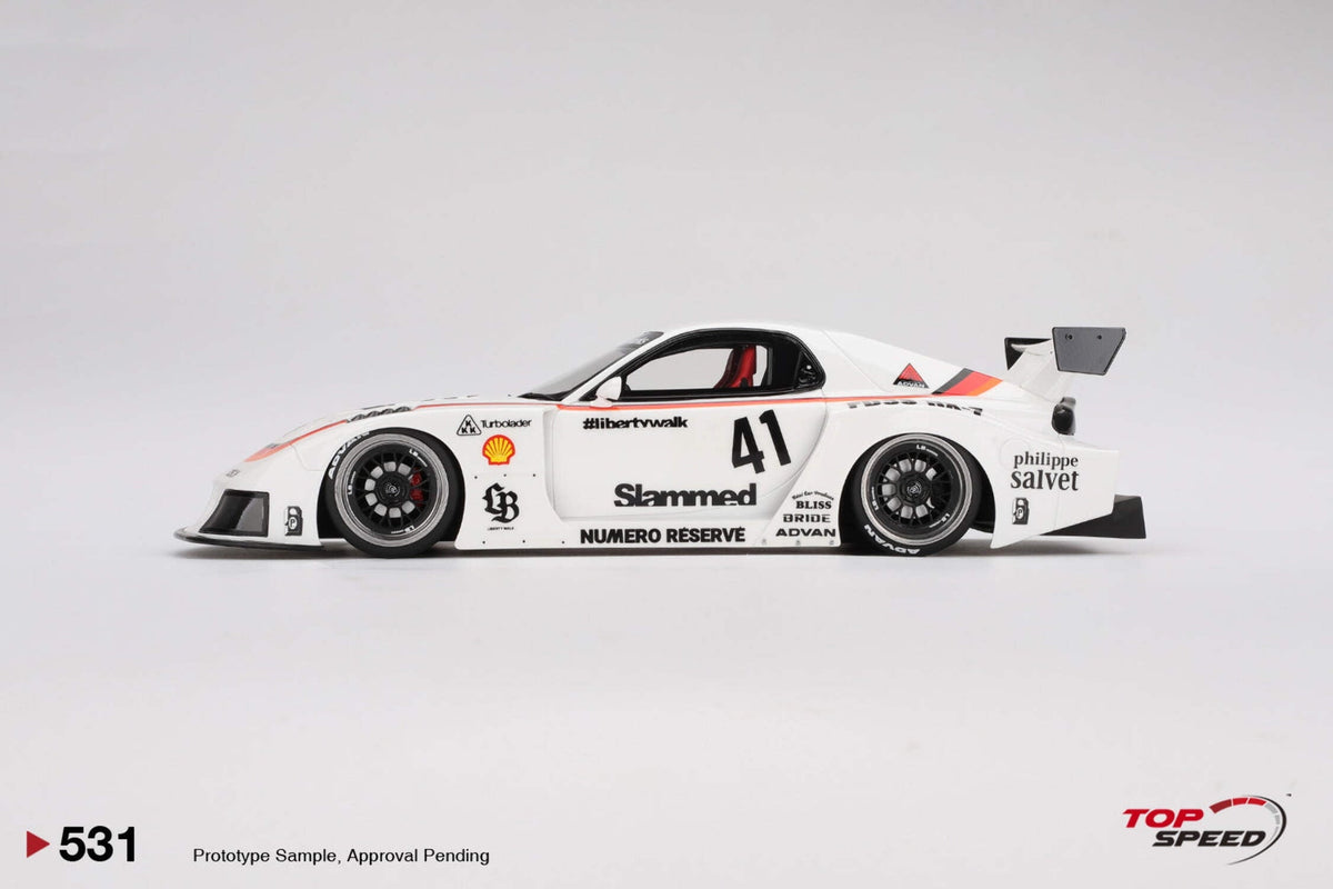 Top Speed TS0531 Mazda RX-7 LB-Super Silhouette No.41 Numero Reserve White 1-18 Scale Model Car