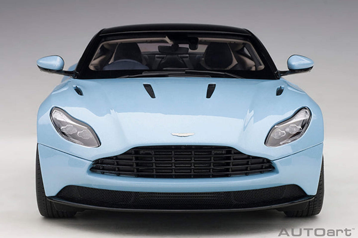 Aston Martin DB11 Q Frosted Glas Blue with Black Top 1/18 Model Car by Autoart