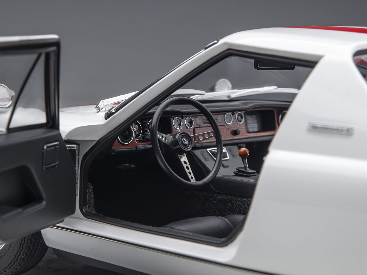 Lotus Europa Special White with Red Stripe and Graphics "The Circuit Wolf" 1/18 Model Car by Autoart