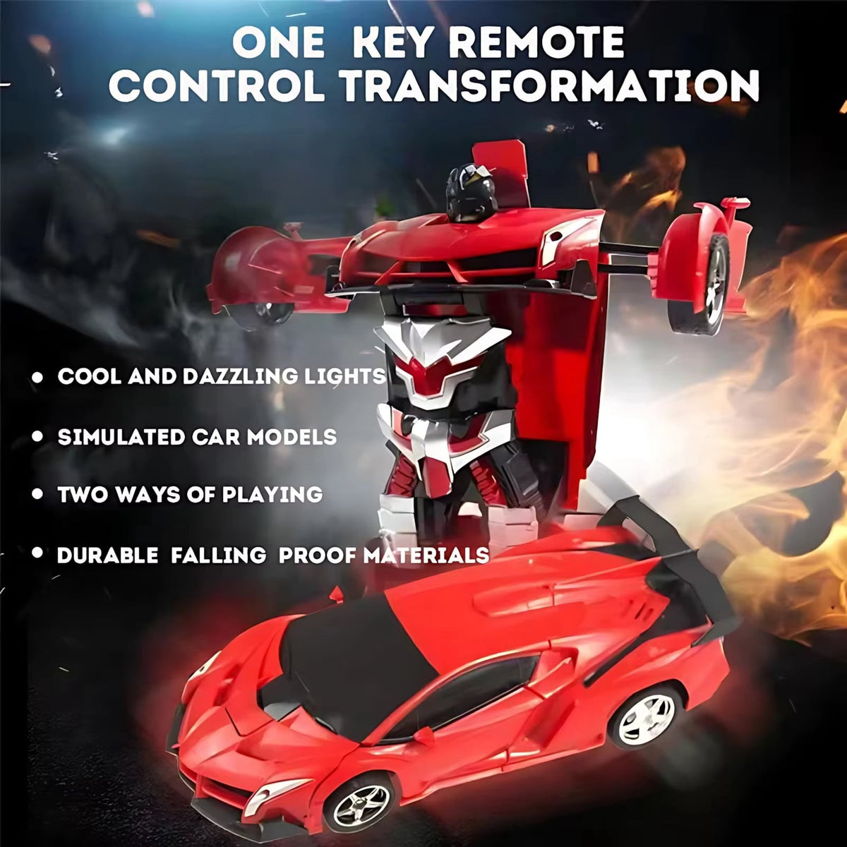 Unbranded Remote Control Robot Car, 2-in-1 Transformable Racing Vehicle with 360 Degree Rotation, Stem Educational Toy Gift for Boys