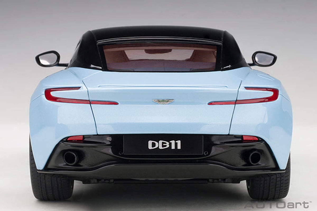 Aston Martin DB11 Q Frosted Glas Blue with Black Top 1/18 Model Car by Autoart