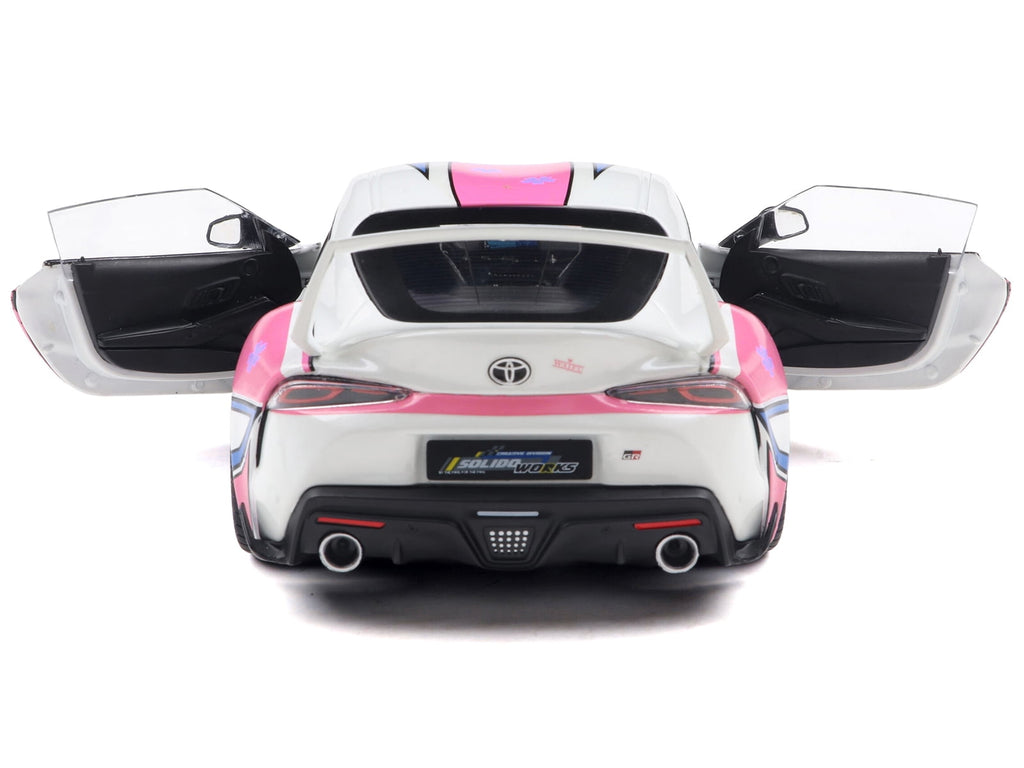2024 Toyota GR Supra "Itasha" White with Graphics "StreetFighters" 1/18 Diecast Model Car by Solido
